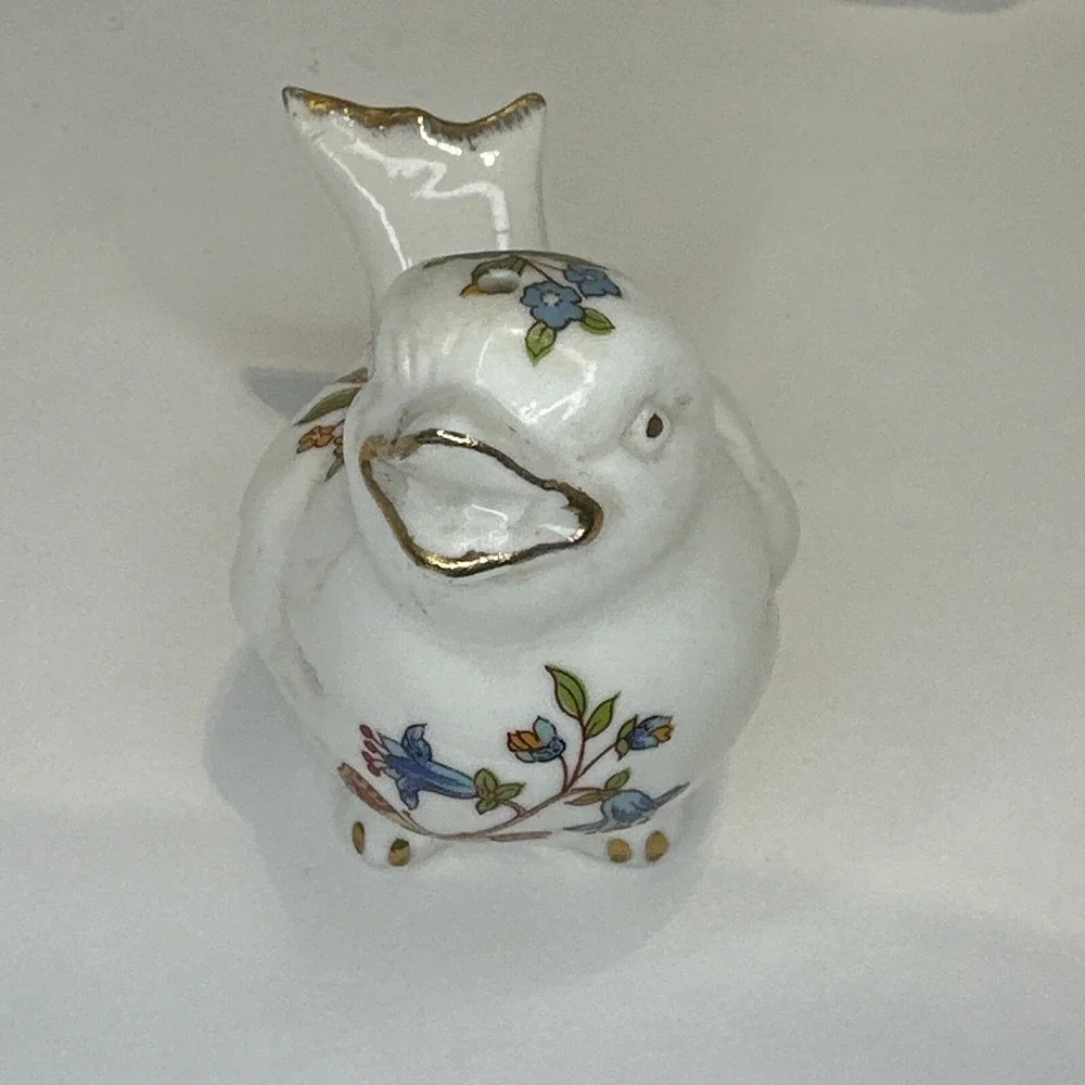 Bone China Bird Salt & Pepper Shakers Floral Gold Tip Vintage